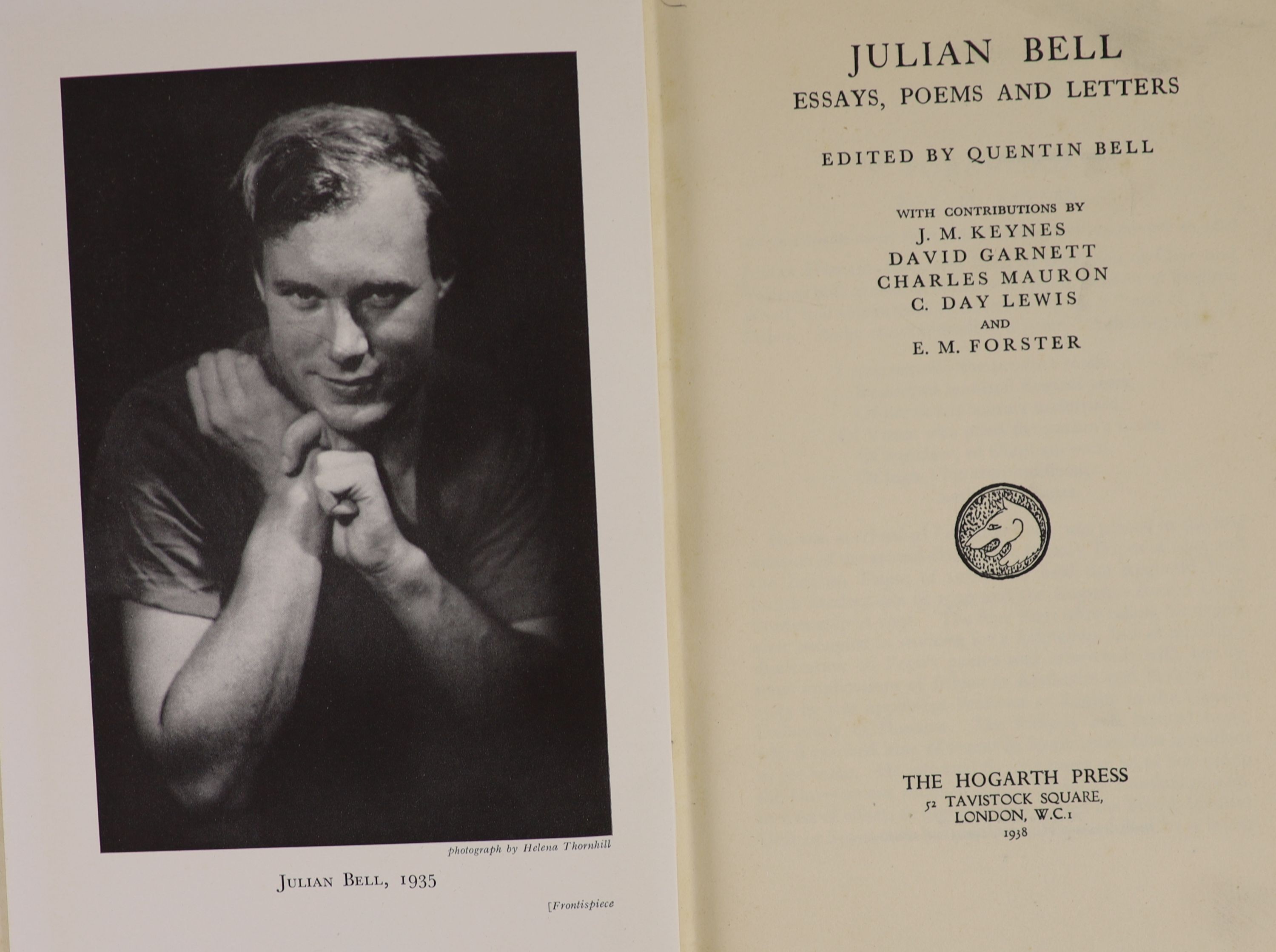 Bell, Julian - Work for the Winter and other Poems, 1st edition, 8vo, cover design by John Banting, a Hogarth Press press review copy, with slip, 750 copies were printed, but, according to Woolmer, 450 were pulped, Hogar